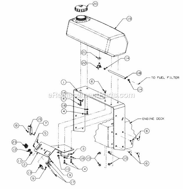 Lower Handle Support Assembly Diagram and Parts List for 5416R 457900-460859, 553C562K100, 554C562K100 Cub Cadet Lawn Mower